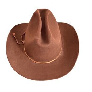 Vintage RESISTOL Brown Felt Cowboy Western Hat Men size 6 7/8